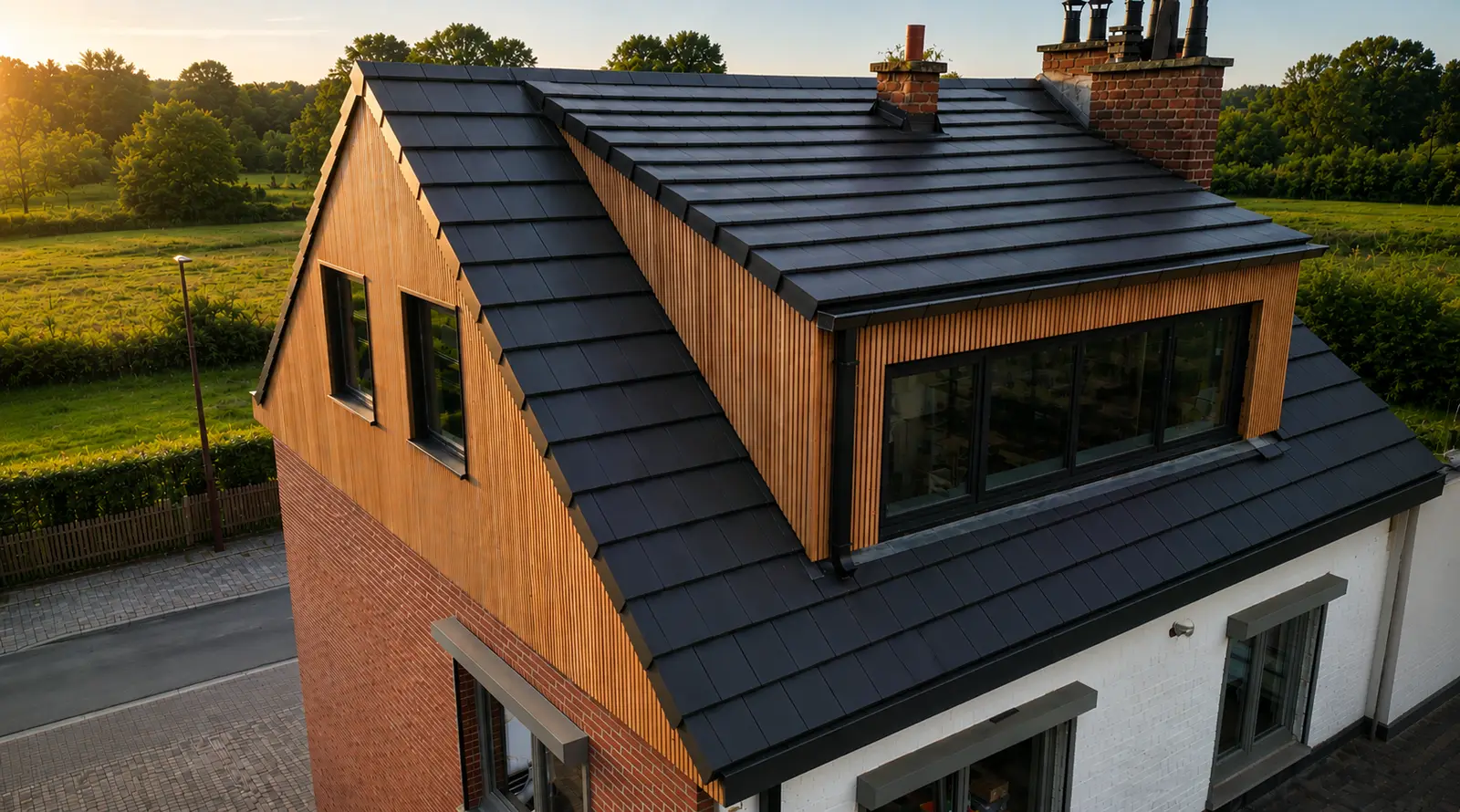 Full roof renovation with architectural dormer