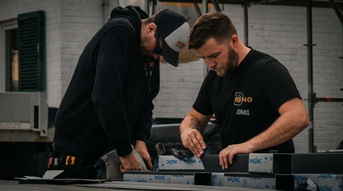 D-RENO craftsmen working with VMZINC materials